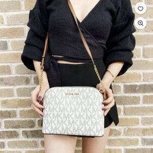 NWT MICHAEL Michael Kors "Cindy" Large Dome  Crossbody Bag (Vanilla)